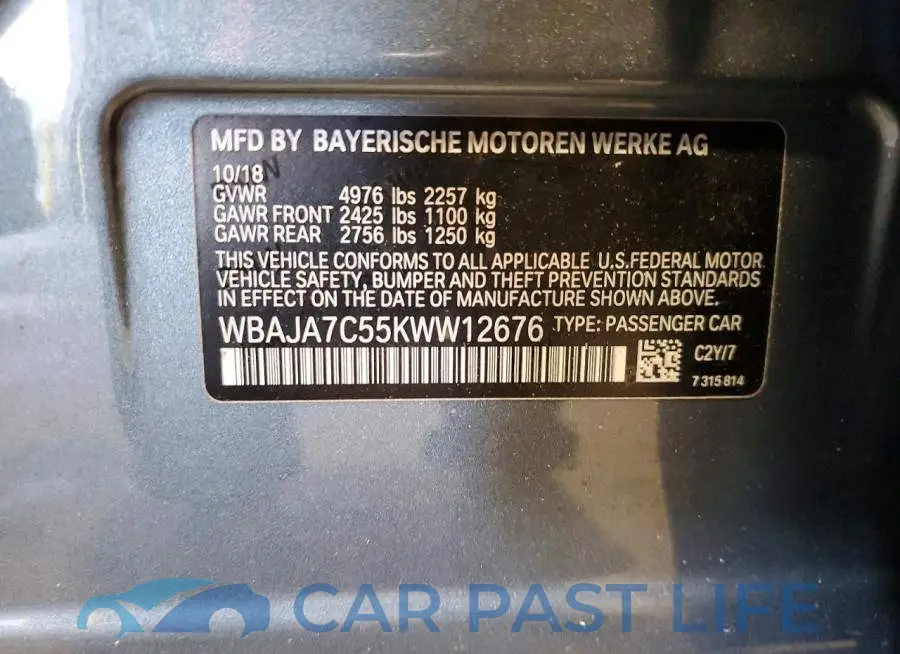WBAJA7C55KWW12676# 13
