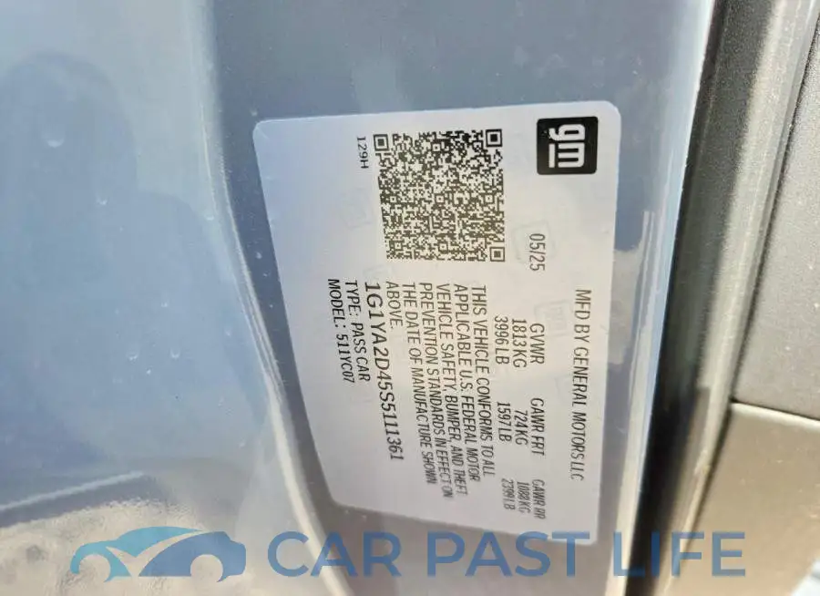 1G1YA2D45S5111361# 12