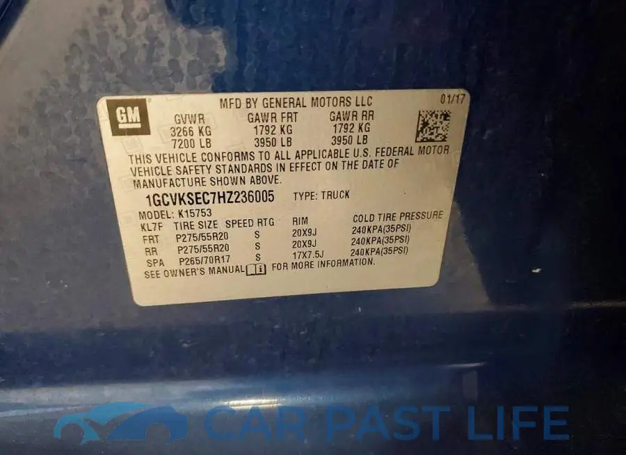 1GCVKSEC7HZ236005# 12