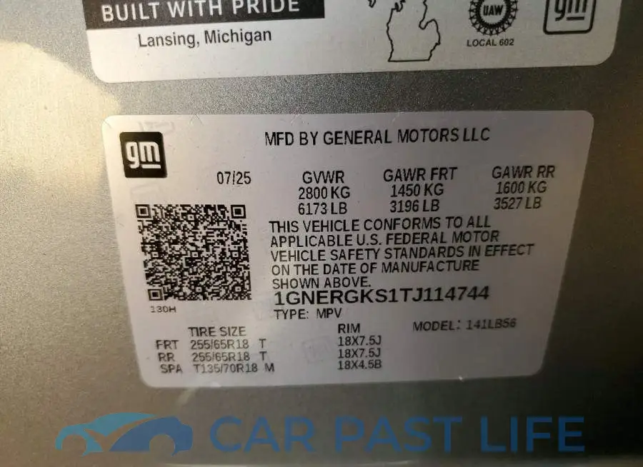 1GNERGKS1TJ114744# 14