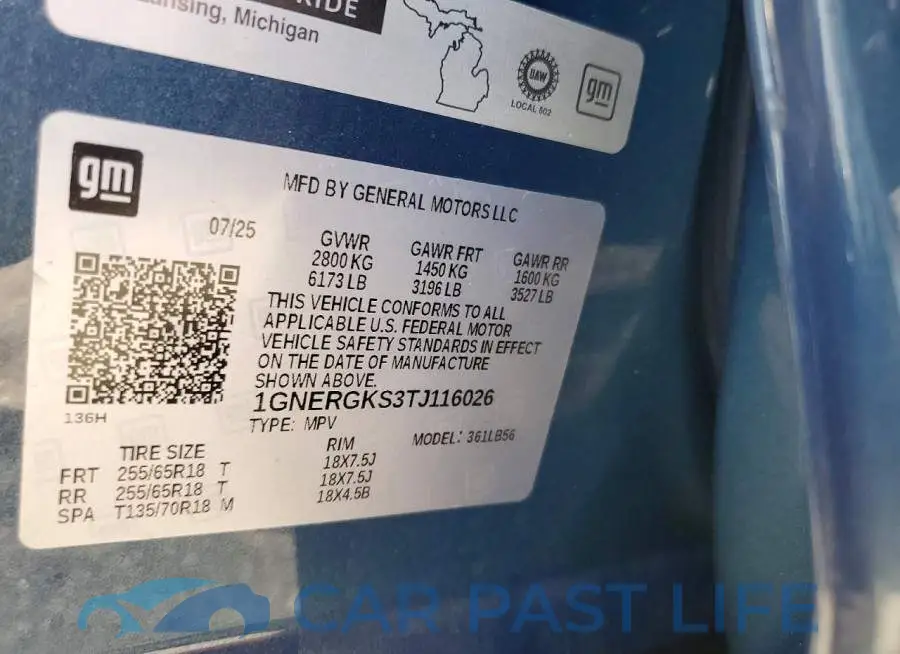1GNERGKS3TJ116026# 13
