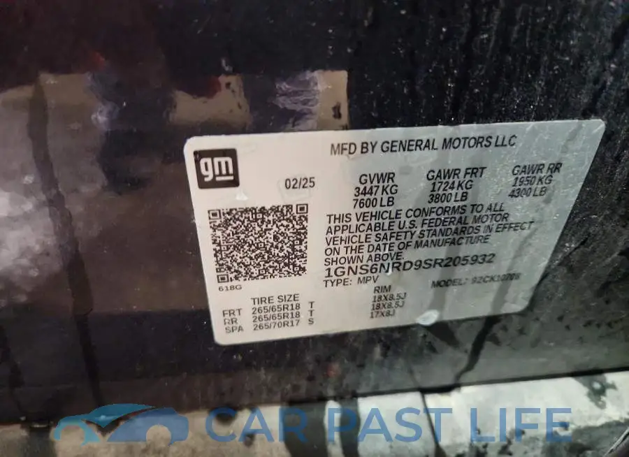 1GNS6NRD9SR205932# 13