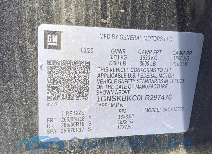 1GNSKBKC0LR297476# 13