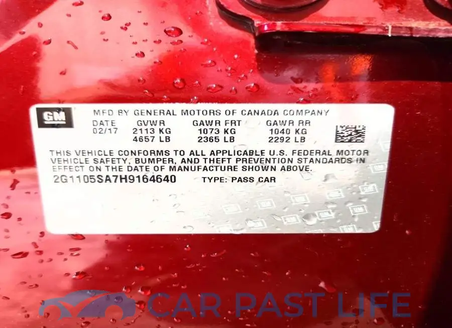 2G1105SA7H9164640# 12