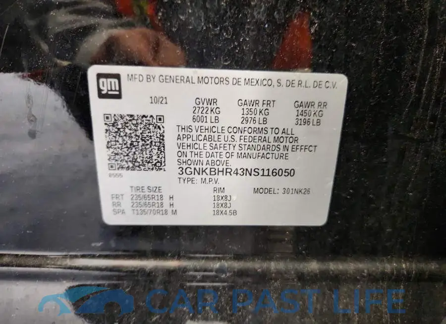 3GNKBHR43NS116050# 12