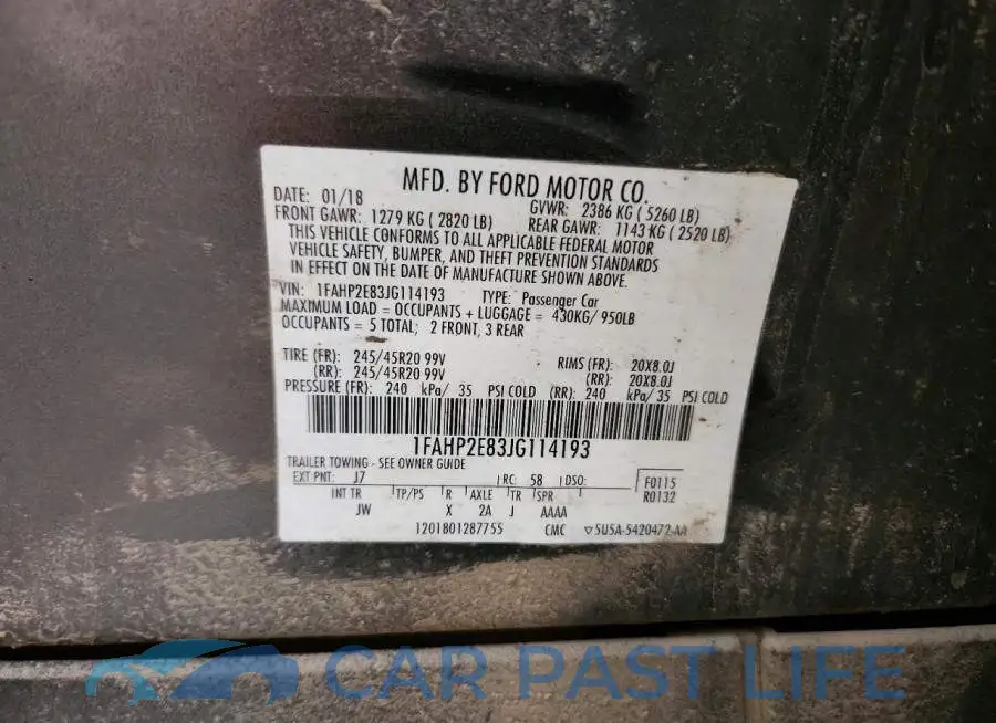 1FAHP2E83JG114193# 12
