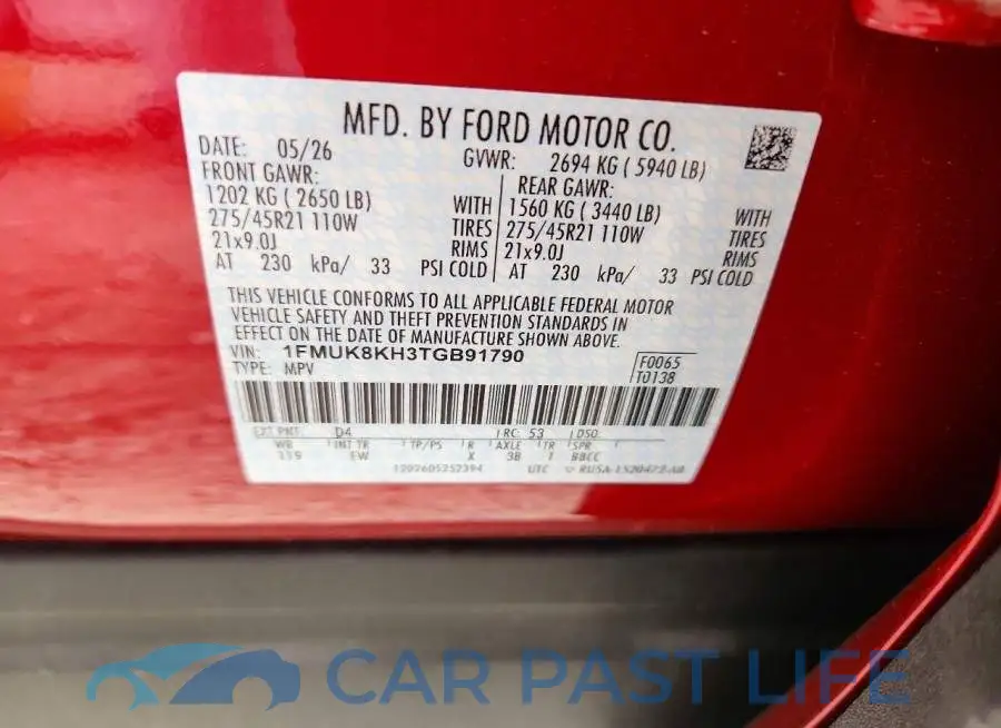 1FMUK8KH3TGB91790# 13