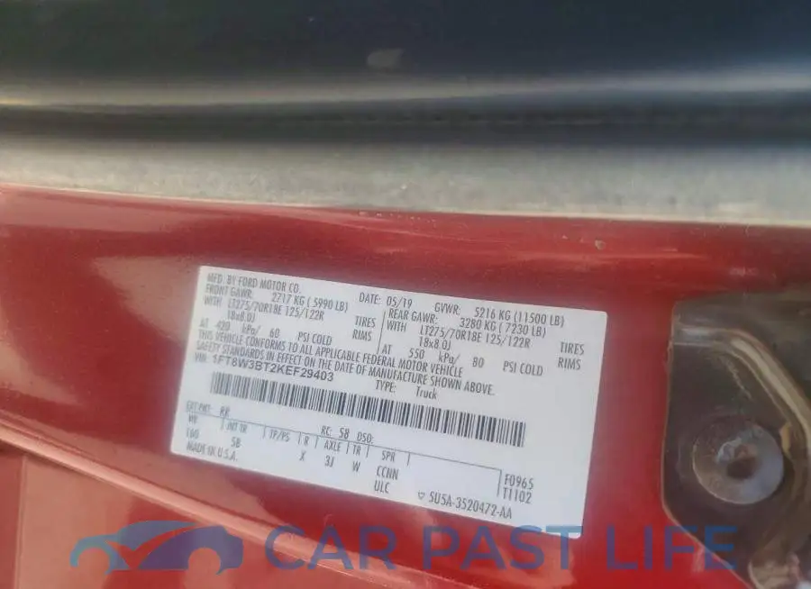 1FT8W3BT2KEF29403# 12