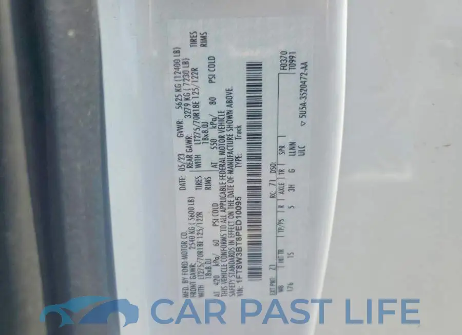 1FT8W3BT8PED10095# 13