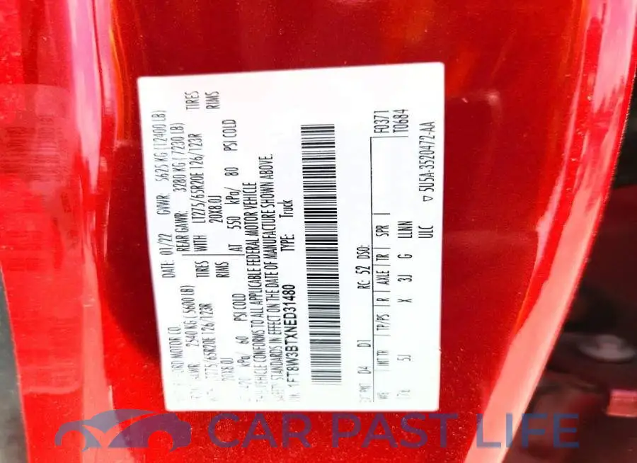 1FT8W3BTXNED31480# 12