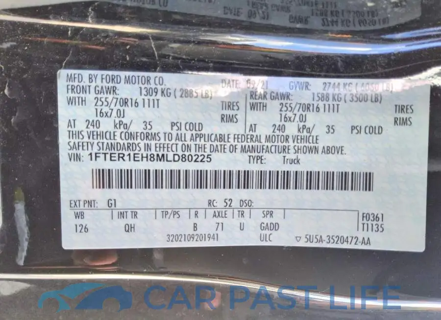 1FTER1EH8MLD80225# 12