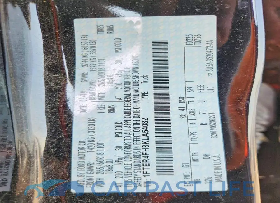1FTER4FH8KLA54082# 12