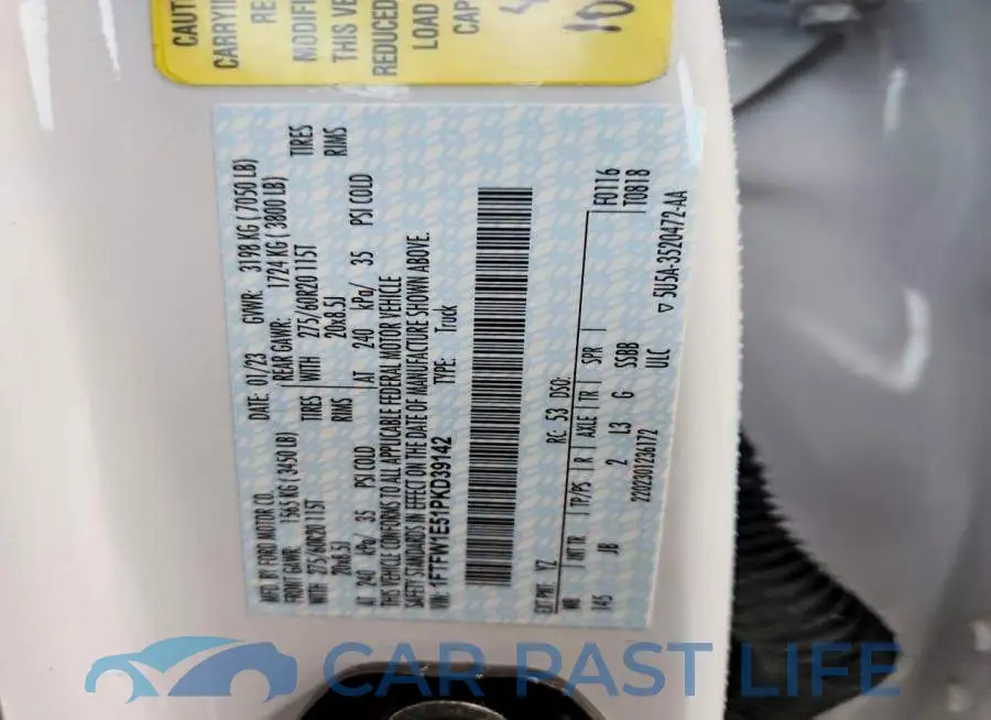 1FTFW1E51PKD39142# 12