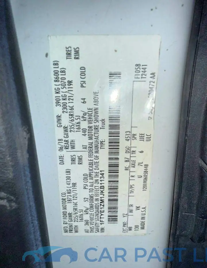 1FTYE1ZM1JKB11341# 10