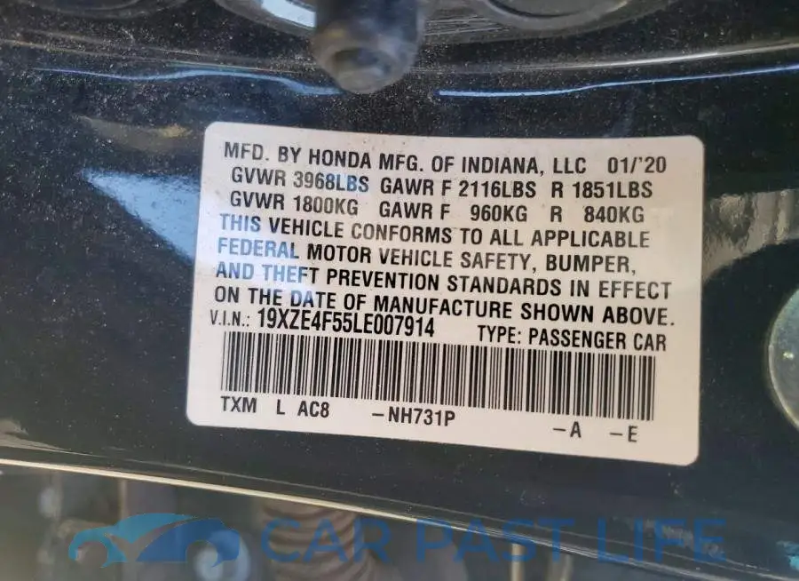 19XZE4F55LE007914# 13