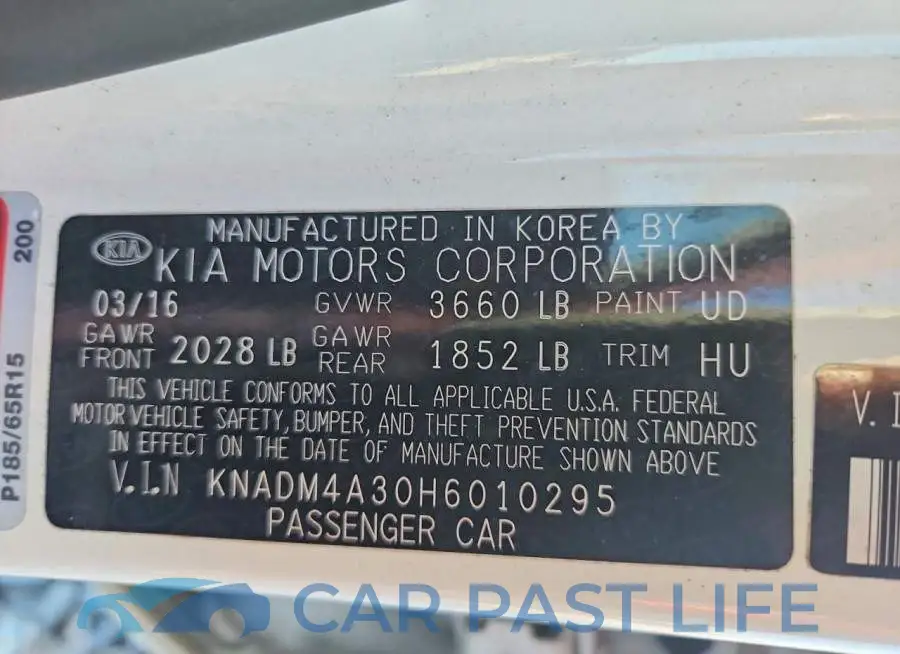 KNADM4A30H6010295# 13