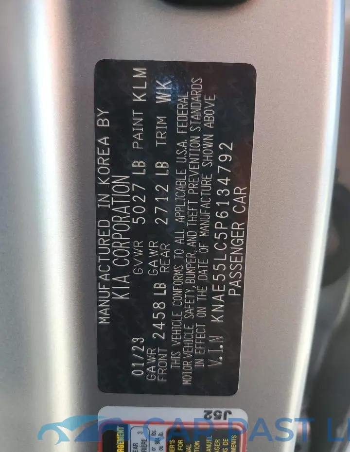 KNAE55LC5P6134792# 12