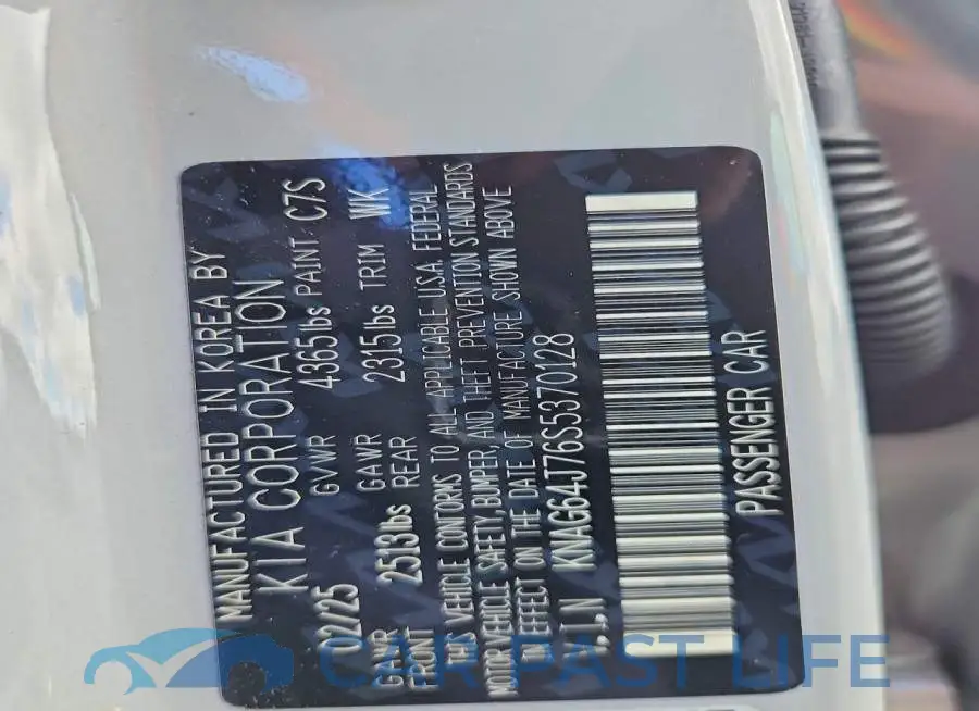 KNAG64J76S5370128# 12