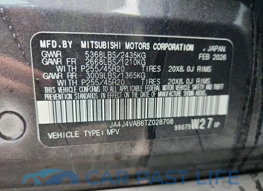 JA4J4VAB6TZ028708# 12