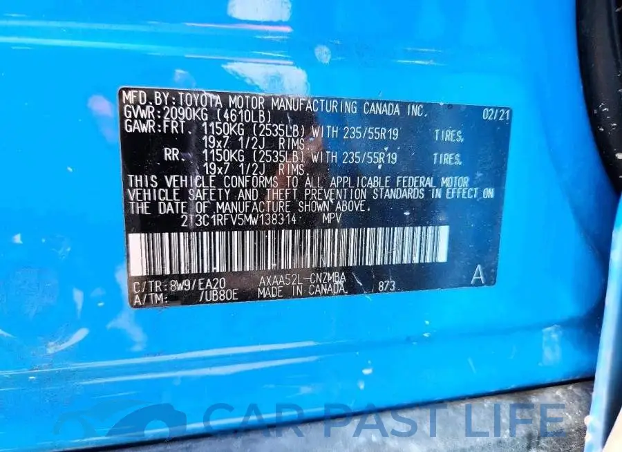 2T3C1RFV5MW138314# 13