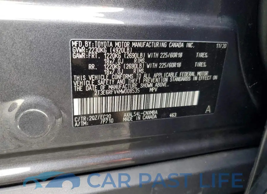 2T3E6RFV4MW008535# 13