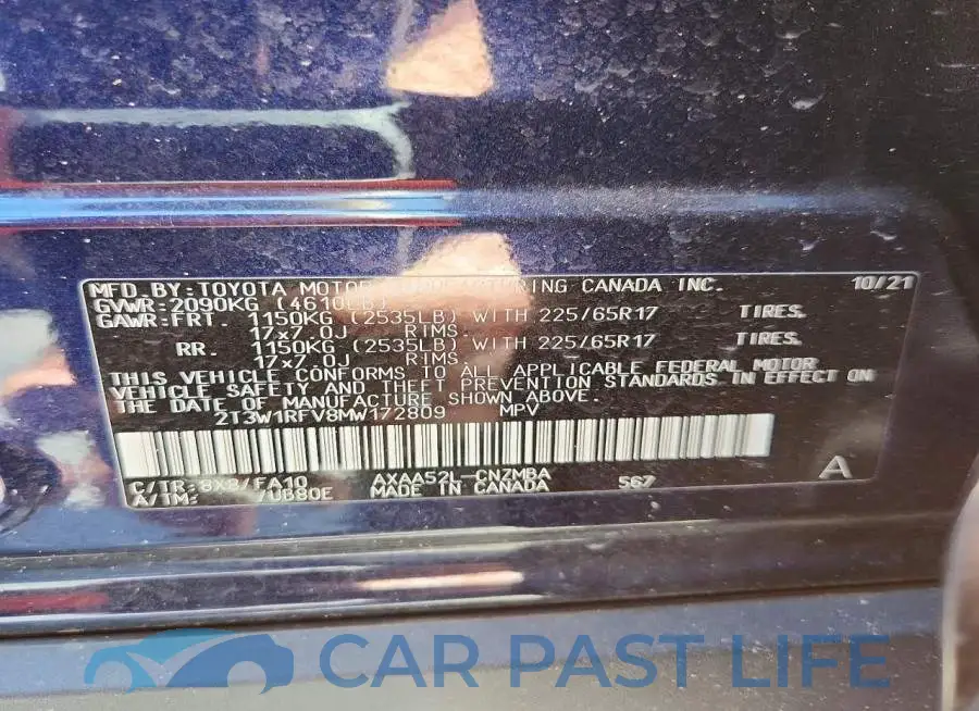 2T3W1RFV8MW172809# 14
