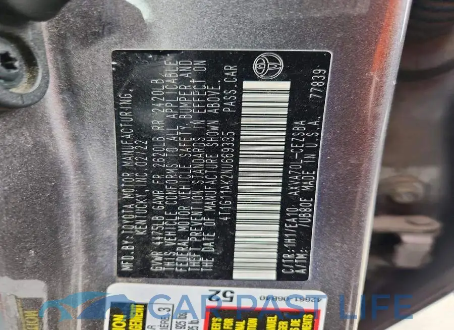 4T1G11AK2NU669335# 12