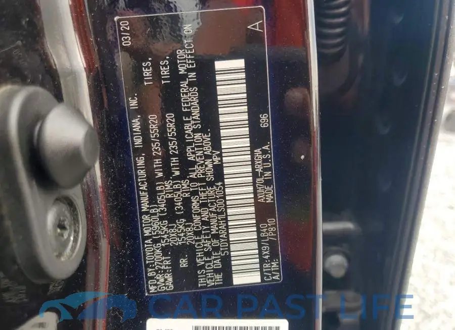 5TDYARAH1LS001054# 14
