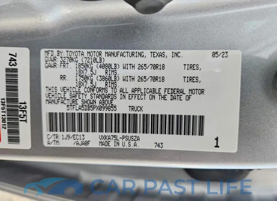 5TFLA5DB5PX099855# 12
