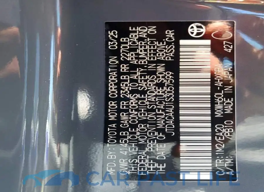 JTDACAAU1S3057599# 12
