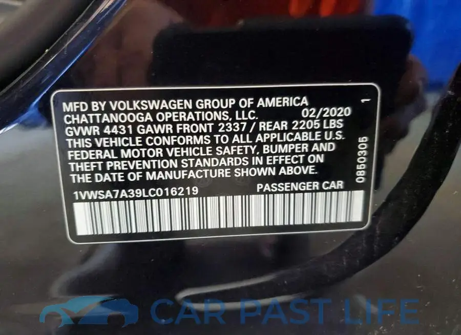 1VWSA7A39LC016219# 12
