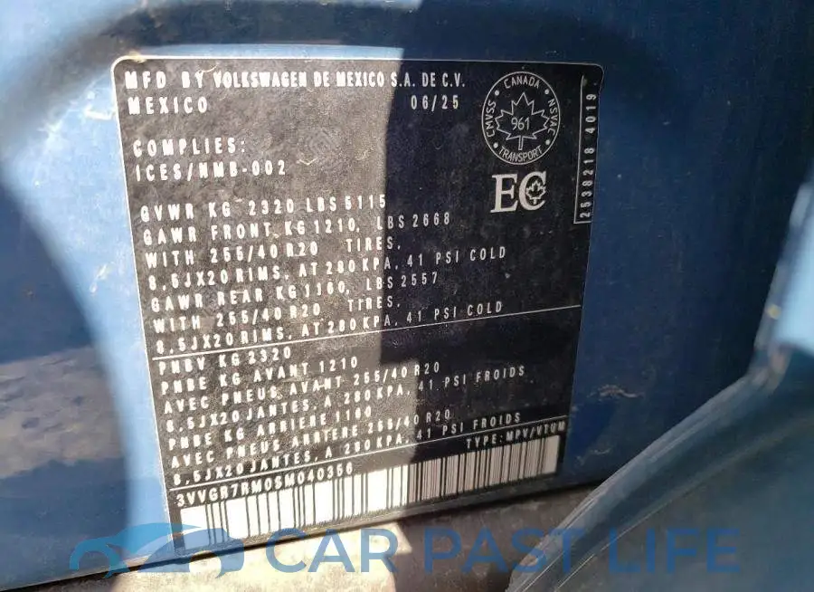 3VVGR7RM0SM040356# 13