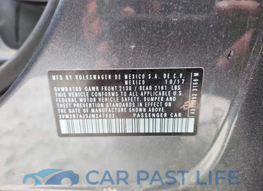 3VW2B7AJ3JM247902# 12