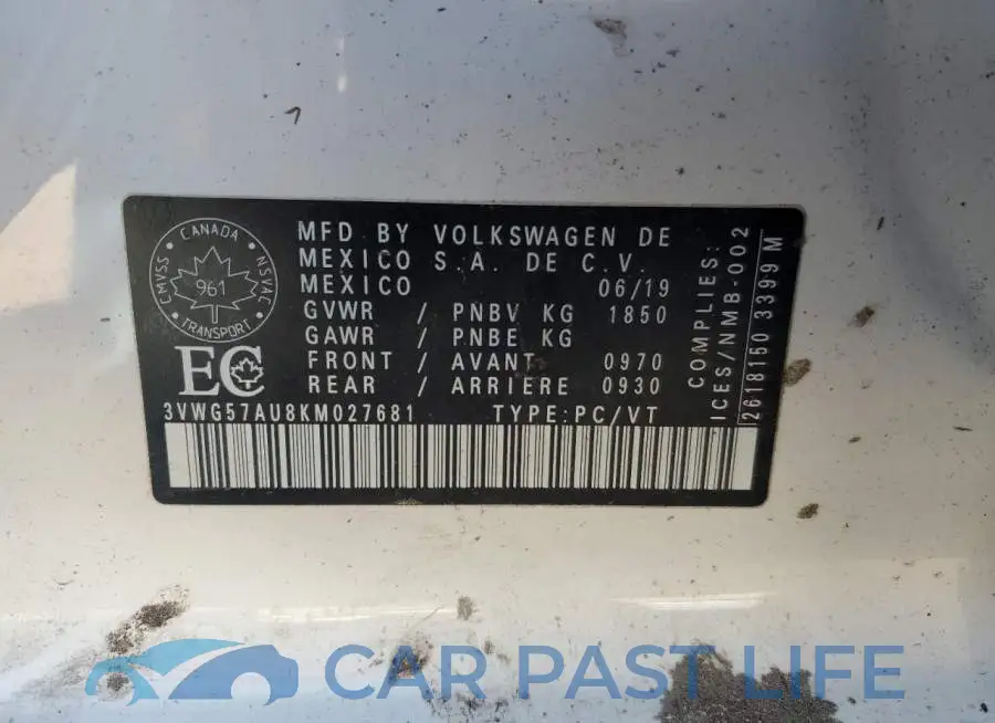 3VWG57AU8KM027681# 12