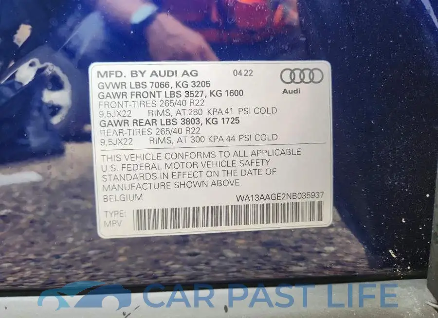 WA13AAGE2NB035937# 13