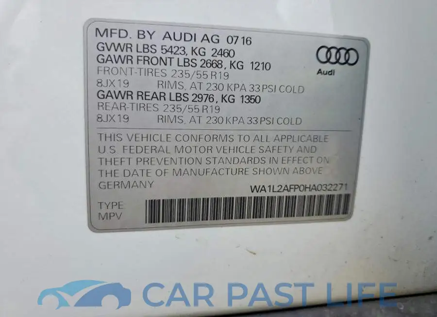 WA1L2AFP0HA032271# 12