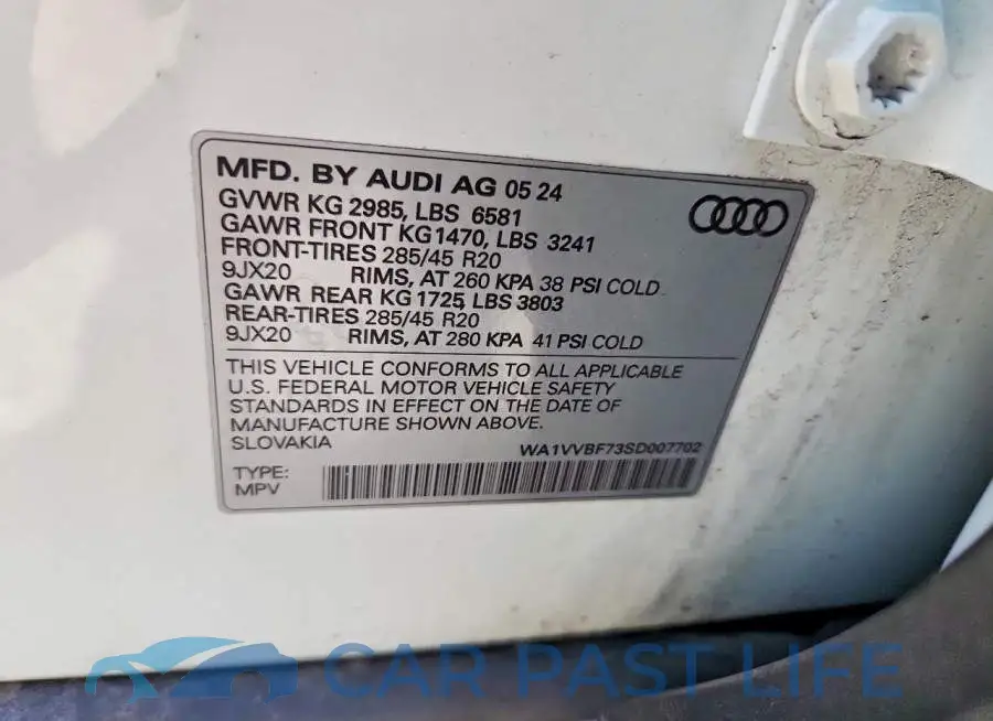 WA1VVBF73SD007702# 14