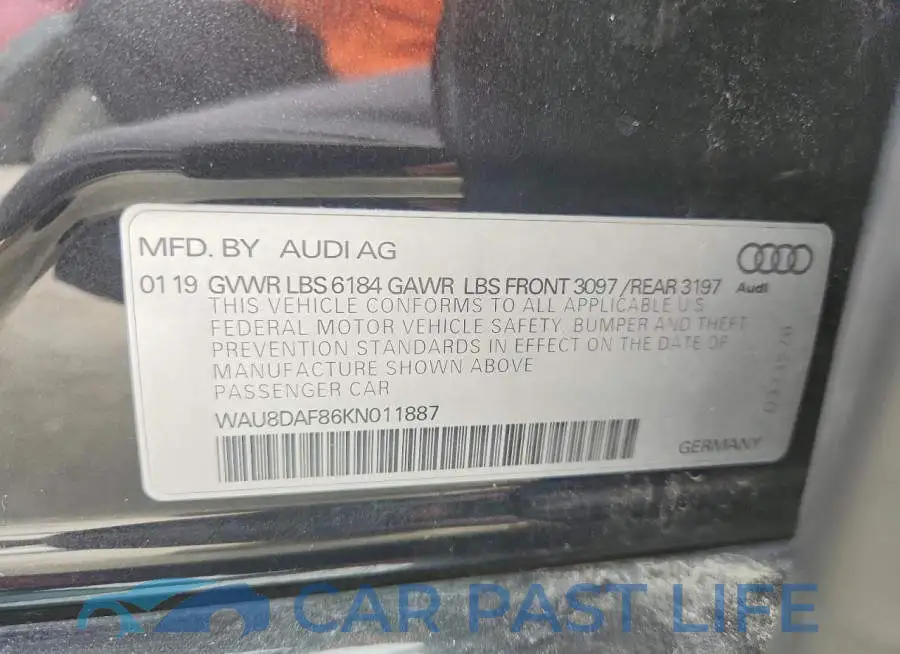 WAU8DAF86KN011887# 12