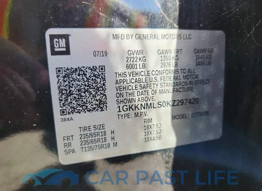 1GKKNMLS0KZ297420# 13