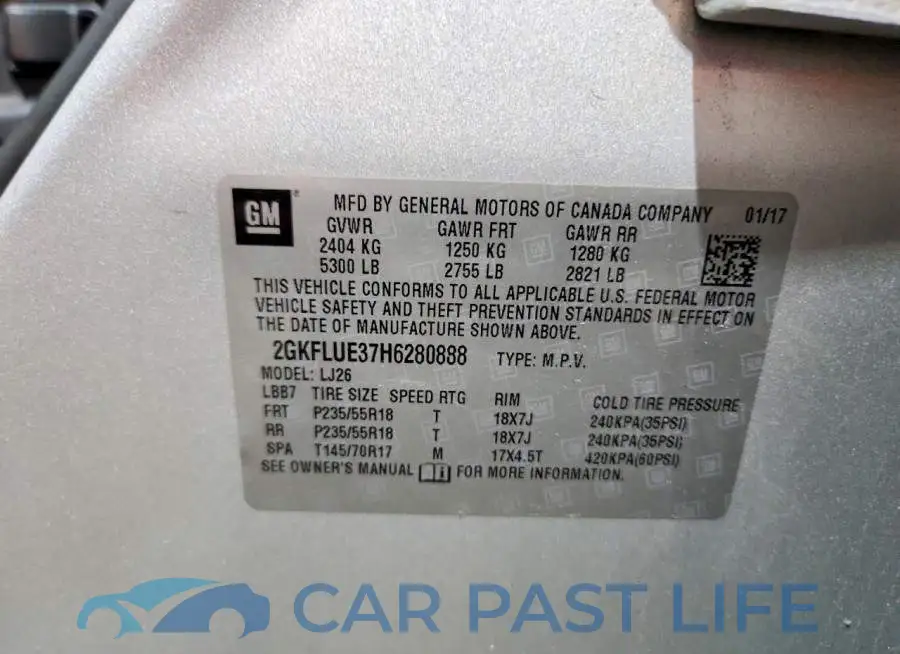 2GKFLUE37H6280888# 13