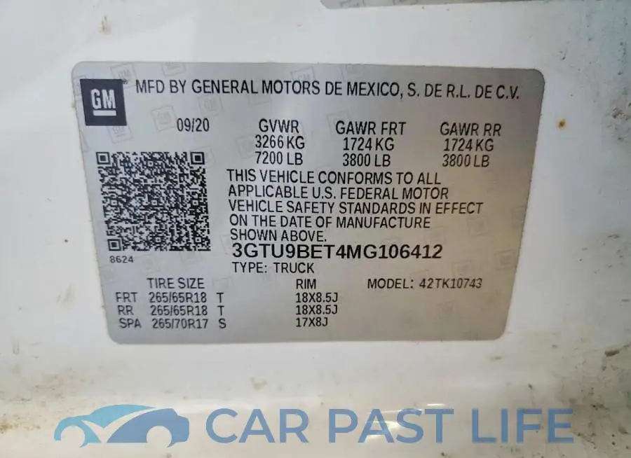 3GTU9BET4MG106412# 12