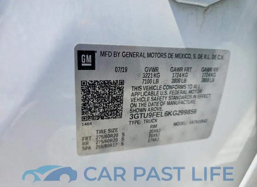 3GTU9FEL6KG299859# 12