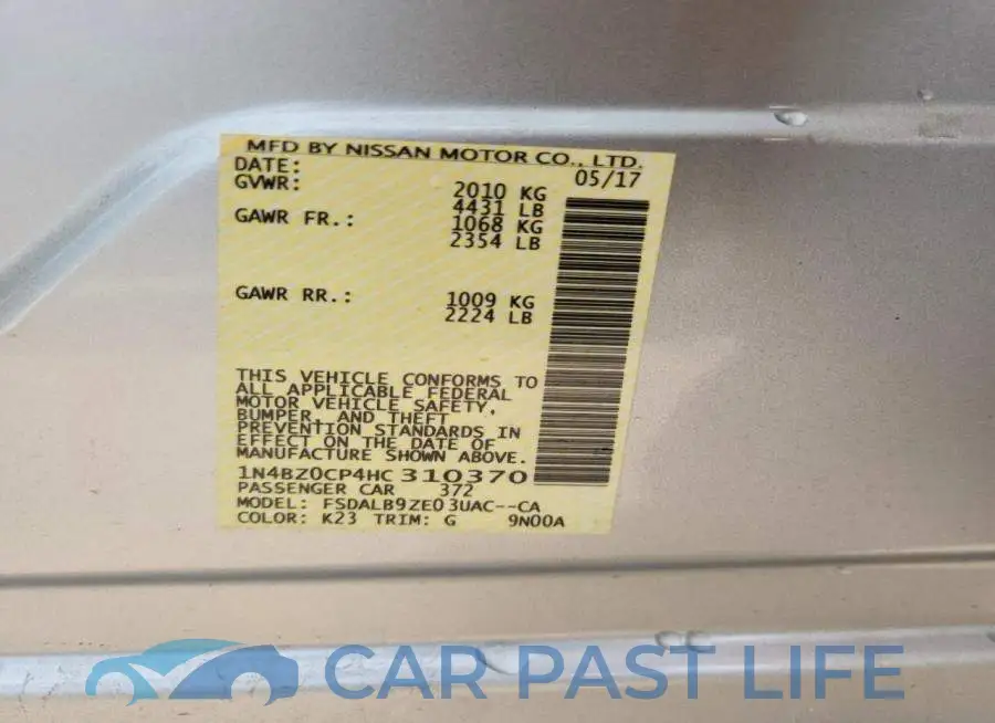 1N4BZ0CP4HC310370# 12