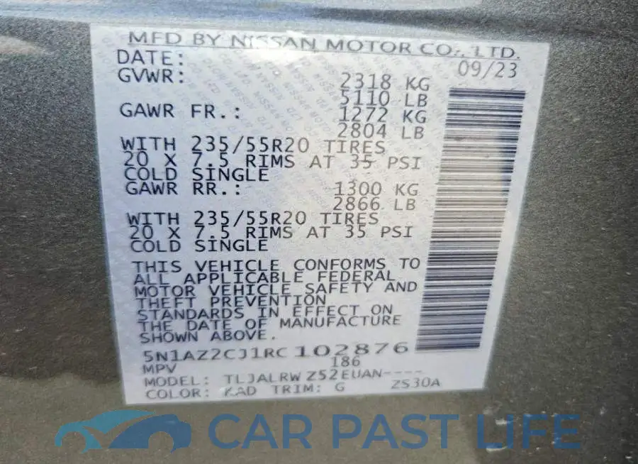 5N1AZ2CJ1RC102876# 13