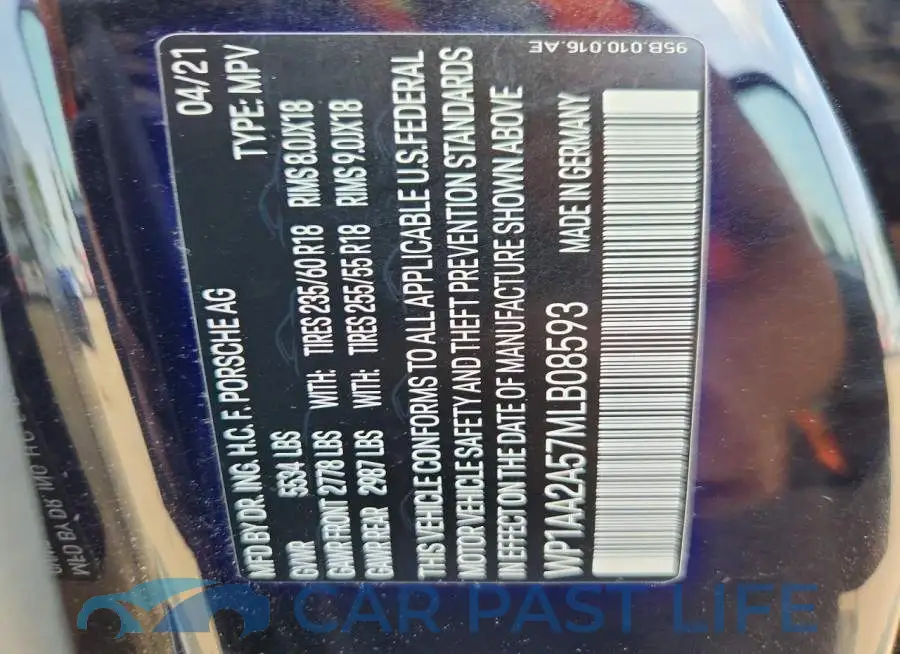 WP1AA2A57MLB08593# 13