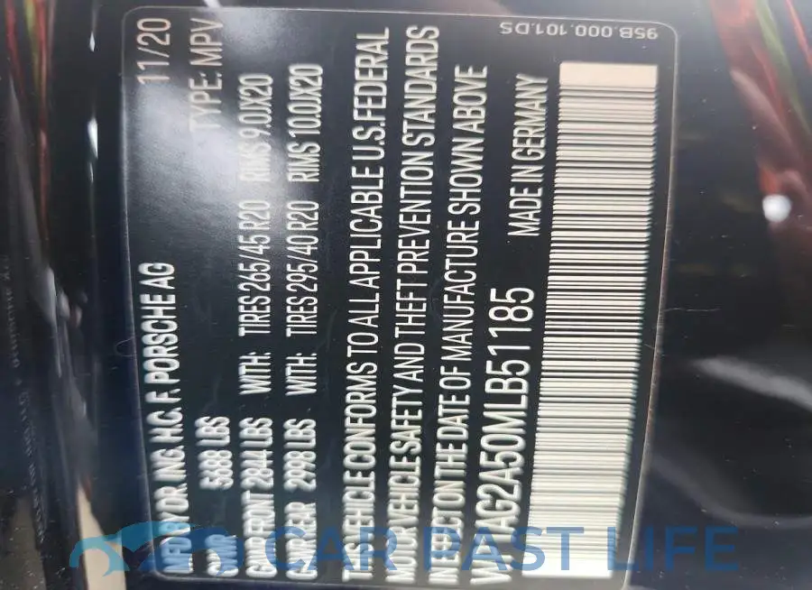 WP1AG2A50MLB51185# 13