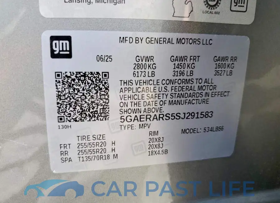 5GAERARS5SJ291583# 13
