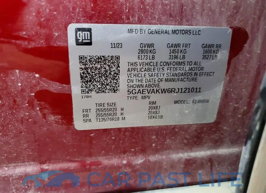 5GAEVAKW6RJ121011# 13