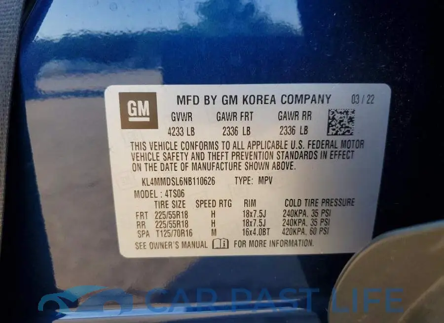 KL4MMDSL6NB110626# 12