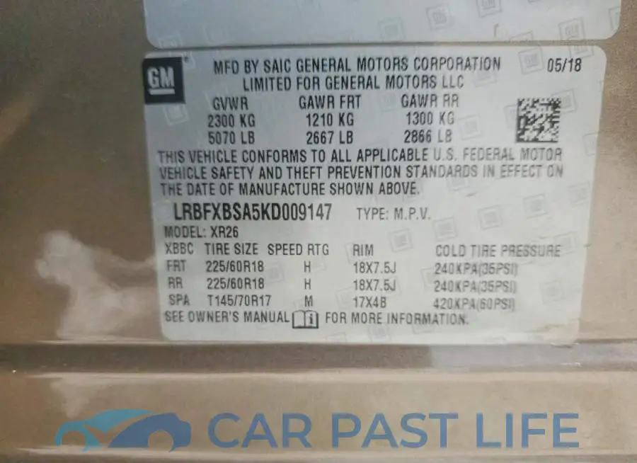 LRBFXBSA5KD009147# 13